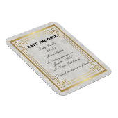 Gold Geometric White Marble Wedding Save the Date Magneet (Rechterzijde)