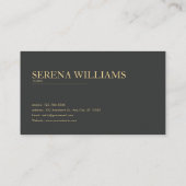 Gold Geometric White Rose Floral Midnight Black Visitekaartje (Achterkant)