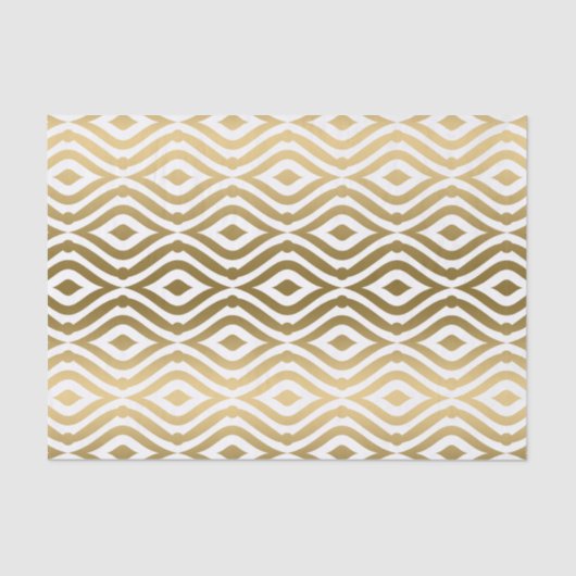 Gold geometrisch patroon op witte achtergrond tissuepapier (Voorkant)