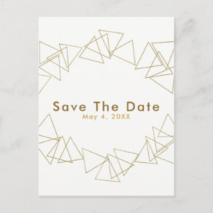 Gold geometrische driehoeken Glam Modern Save the  Aankondigingskaart