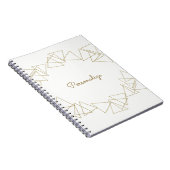 Gold Geometrische driehoeken Modern Glamour Chic G Notitieboek (Rechterzijde)