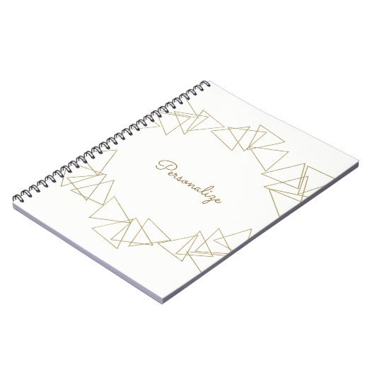 Gold Geometrische driehoeken Modern Glamour Chic G Notitieboek (Linkerzijde)