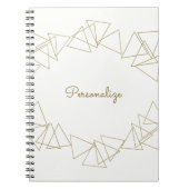 Gold Geometrische driehoeken Modern Glamour Chic G Notitieboek (Voorkant)