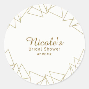 Gold Geometrische driehoeken Moderne Glamour Chic  Ronde Sticker