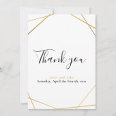 Gold geometrische foto's bruiloft bedankt je kaart (Voorkant)