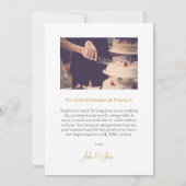 Gold geometrische foto's bruiloft bedankt je kaart (Achterkant)