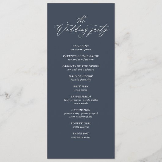 Gold geometrische lijst bladbruiloft programmakaart (Achterkant)