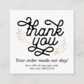 Gold gepersonaliseerde bestelling dank u vierkante visitekaartje (Voorkant)