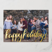 Gold geperste briefingfoto Happy Folie Feestdagenkaart (Voorkant)