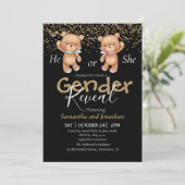 GOLD Geslacht onthullen Party uitnodiging (Staand voorkant)