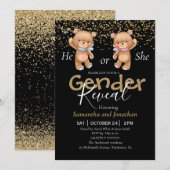 GOLD Geslacht onthullen Party uitnodiging (Voorkant / Achterkant)
