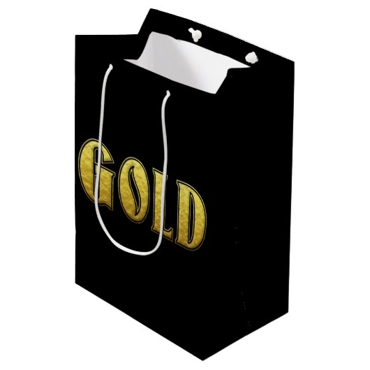 Gold Gift Bag Medium Cadeauzakje (Voorkant Gekanteld)