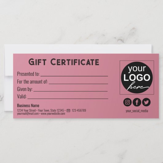 Gold Gift Bow Satin Ribbon Trendy Pink CadeKaart (Achterkant)