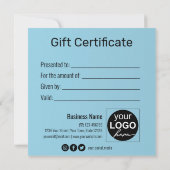 Gold Gift Box Glitter Snowflakes Blue Gift Card (Achterkant)