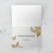 Gold Gift Box kerstballen Gold Snowflakes-kaart Kaart (Binnen)