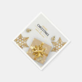 Gold Gift Box kerstballen Gold Snowflakes Servet (Hoek)