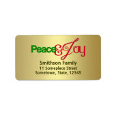 Gold Gift-labels met penseeltpenselen voor vrede e Etiket (Voorkant)