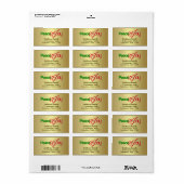 Gold Gift-labels met penseeltpenselen voor vrede e Etiket (Full Sheet)