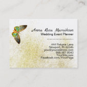 *~* Gold Gilded Butterfly Gold Glitter White Visitekaartje (Achterkant)