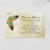 ** Gold Gilded Butterfly Mystical Gold Glitter Visitekaartje (Achterkant)
