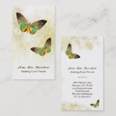*~* Gold Gilded Gold Gilded Butterfly White Visitekaartje (Voorkant / Achterkant)