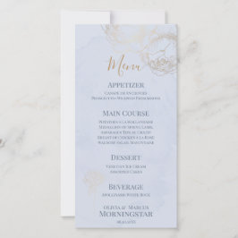 Gold Gilded Roos Waterverf Wedding Menu