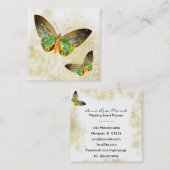 *~* Gold Gilded Waterverf Gold Gilded Butterfly Vierkante Visitekaartje (Voorkant / Achterkant)