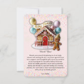 Gold Gingerbread House Baby shower Bedankkaart (Voorkant)
