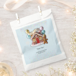 Gold Gingerbread House Baby shower Bedankzakje