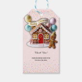 Gold Gingerbread House Baby shower Cadeaulabel (Voorkant)