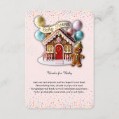 Gold Gingerbread House Baby shower Informatiekaartje (Voorkant)