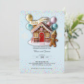 Gold Gingerbread House Baby shower Kaart (Staand voorkant)