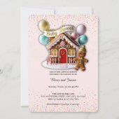 Gold Gingerbread House Baby shower Kaart (Voorkant)