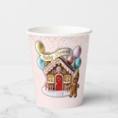 Gold Gingerbread House Baby shower Papieren Bekers (Achterkant)
