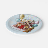 Gold Gingerbread House Baby shower Papieren Bordje (Gekanteld)