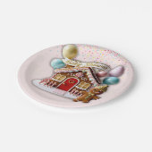Gold Gingerbread House Baby shower Papieren Bordje (Gekanteld)