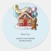 Gold Gingerbread House Baby shower Ronde Sticker (Voorkant)