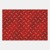 Gold Gingerbrood Mannen, Holly en Candy Canes Inpakpapier Vel (Voorkant)