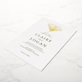 Gold Ginkgo Leaf Elegant Wedding Folie Uitnodiging (Gedraaid)
