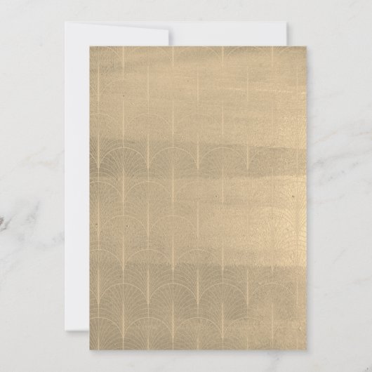 Gold Ginkgo Leaf White Wedding Kaart (Achterkant)