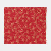 Gold Ginkgo Leaves on Red Elegant Botanical (4) Fleece Deken (Voorkant (Horizontaal))
