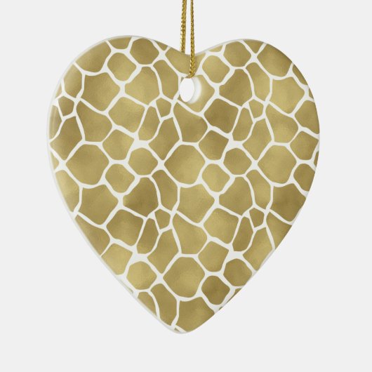 Gold Giraffe afdrukken Keramisch Ornament (Rechts)