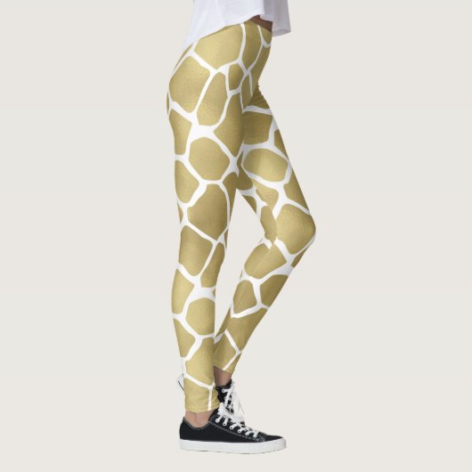 Gold Giraffe afdrukken Leggings (Rechts)