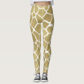 Gold Giraffe afdrukken Leggings (Voorkant)