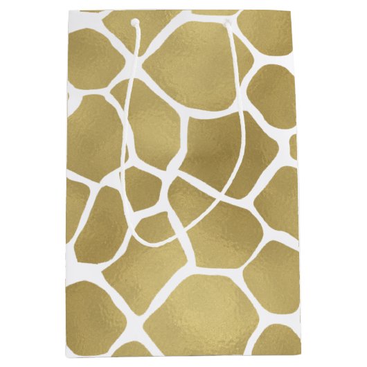 Gold Giraffe afdrukken Medium Cadeauzakje (Voorkant)