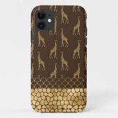 Gold Giraffe African Safari Stylish Chic Case-Mate iPhone Case (Achterkant)