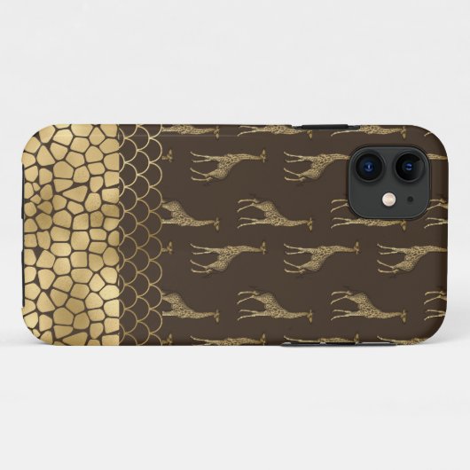 Gold Giraffe African Safari Stylish Chic Case-Mate iPhone Case (Achterkant (horizontaal))