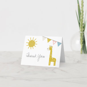 Gold Giraffe, Baby shower Hartelijk dank Bedankkaart