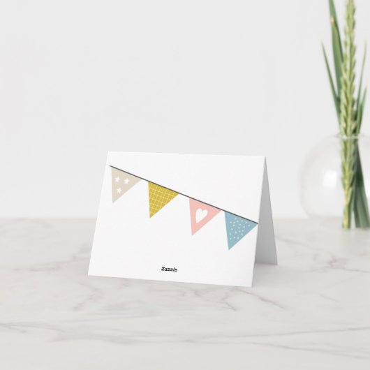 Gold Giraffe, Baby shower Hartelijk dank Bedankkaart (Achterkant)