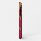 Gold Giraffe Bling Burgundy Jewels Case-Mate iPhone Case (Achterkant/links)